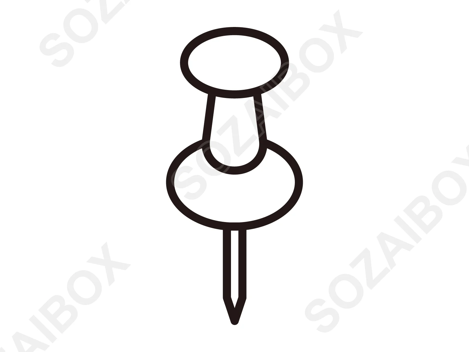 シンプルで使いやすい画鋲のイラスト素材 線画