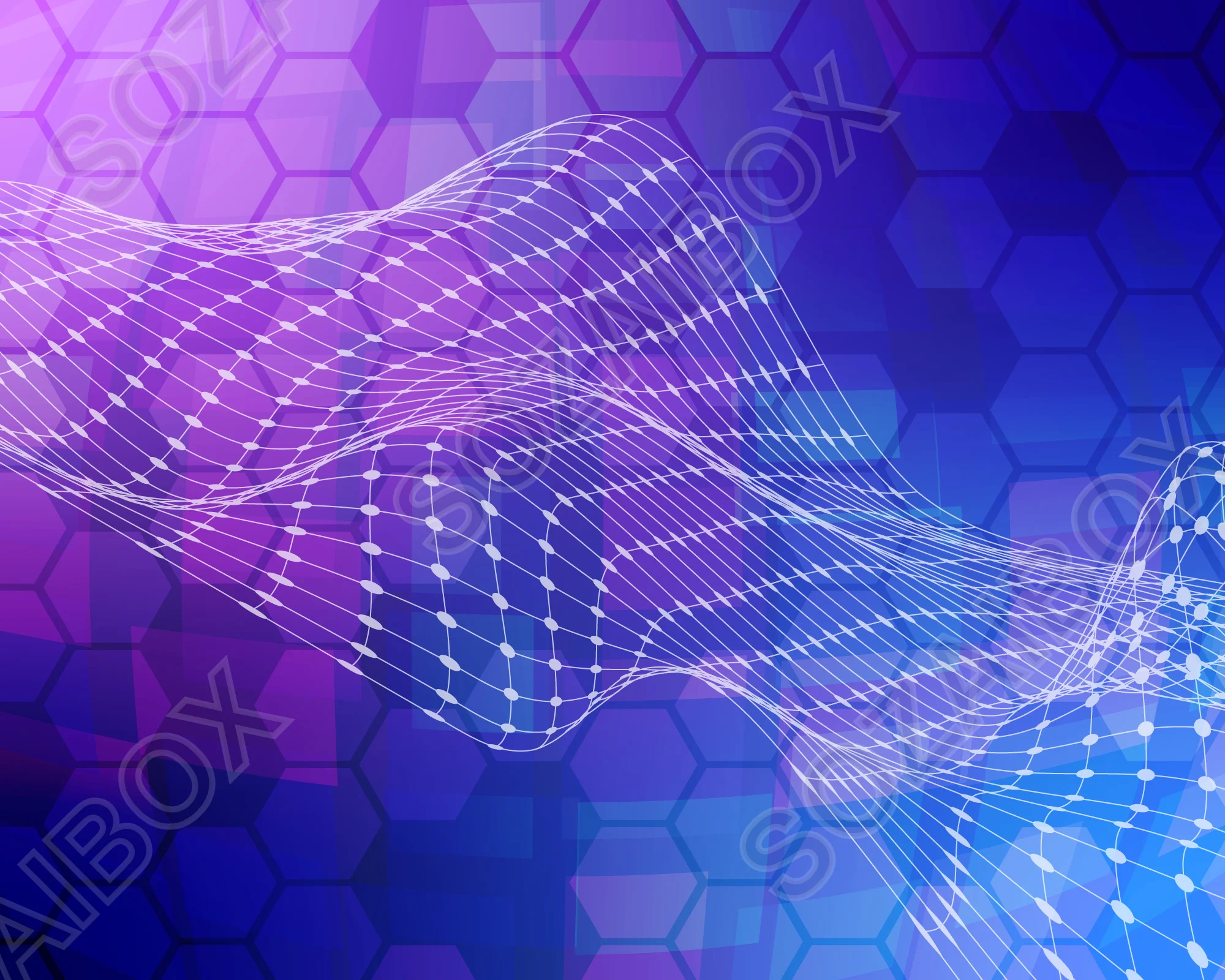 テクノロジー背景素材|ウェーブ・パープル×ブルー 3