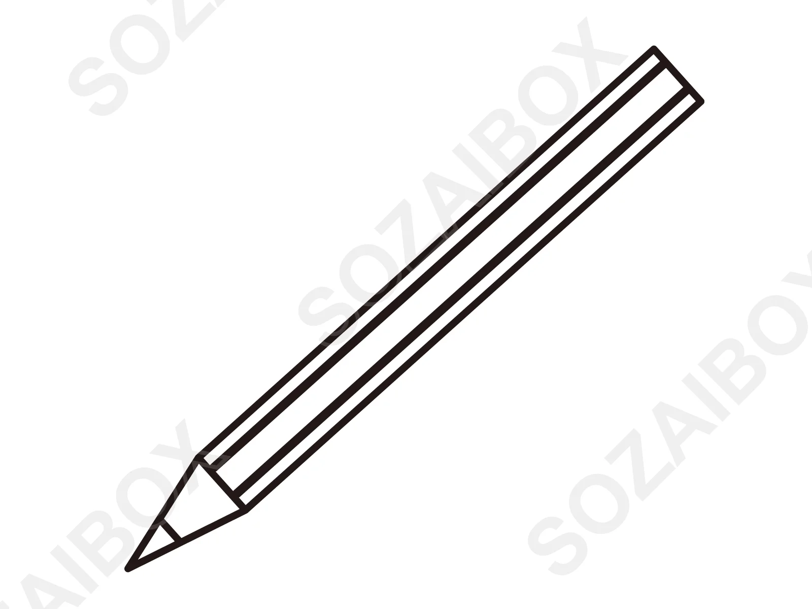 シンプルで使いやすい鉛筆のイラスト素材 線画 2