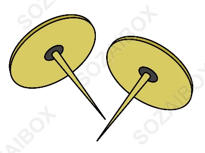 シンプルで使いやすい画鋲のイラスト素材　2