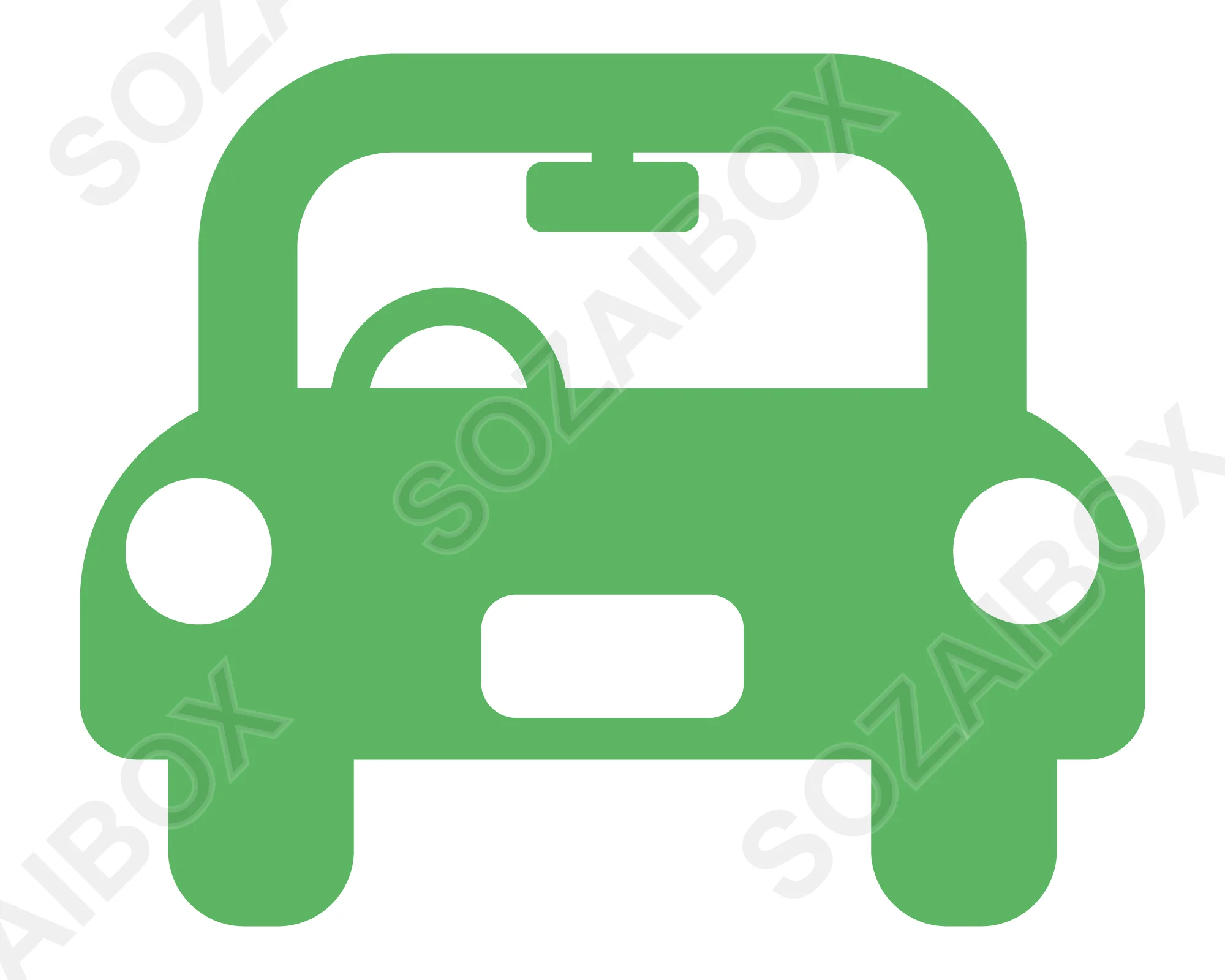 正面向きのシンプルな車のアイコン素材