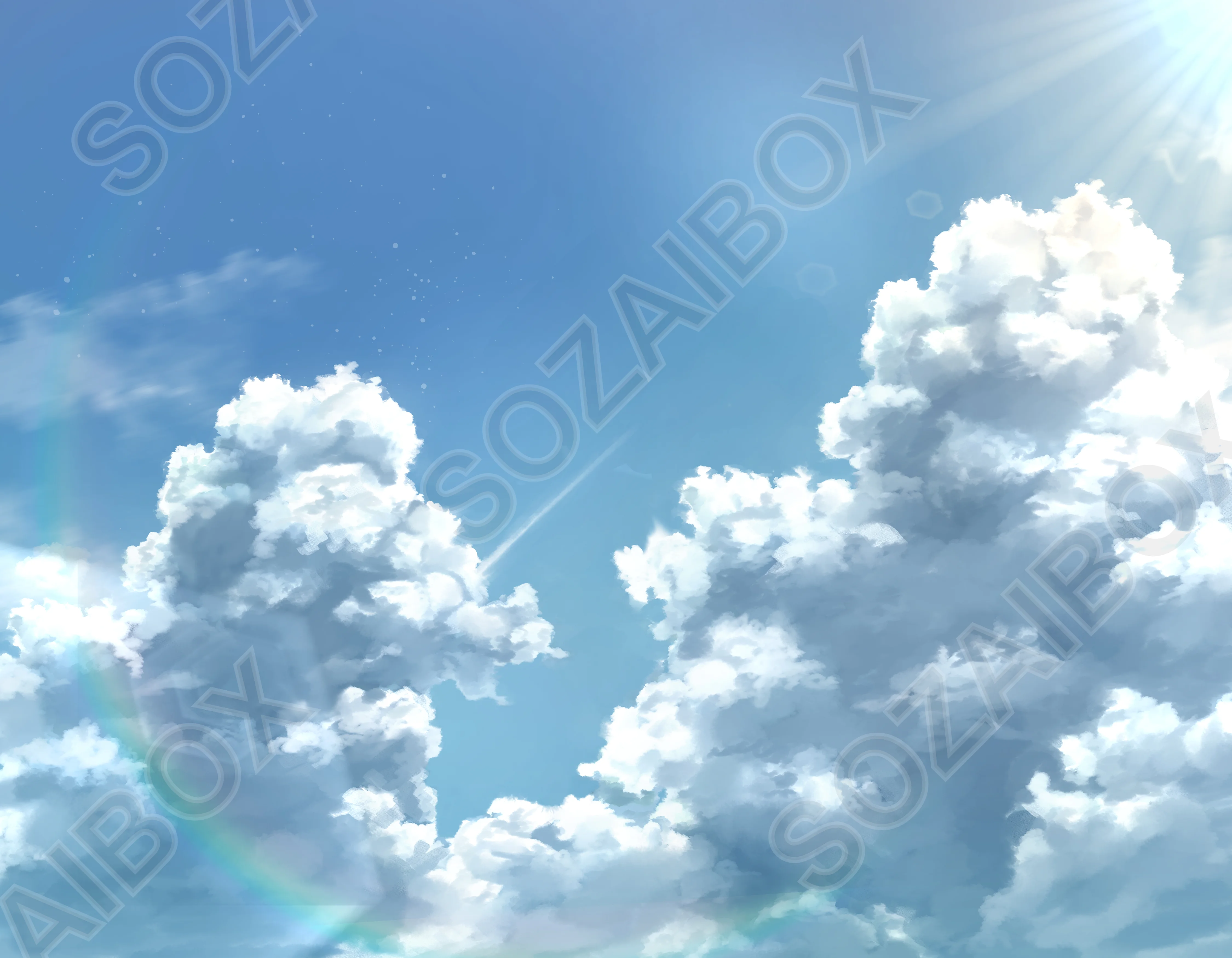 入道雲イラスト背景素材 2