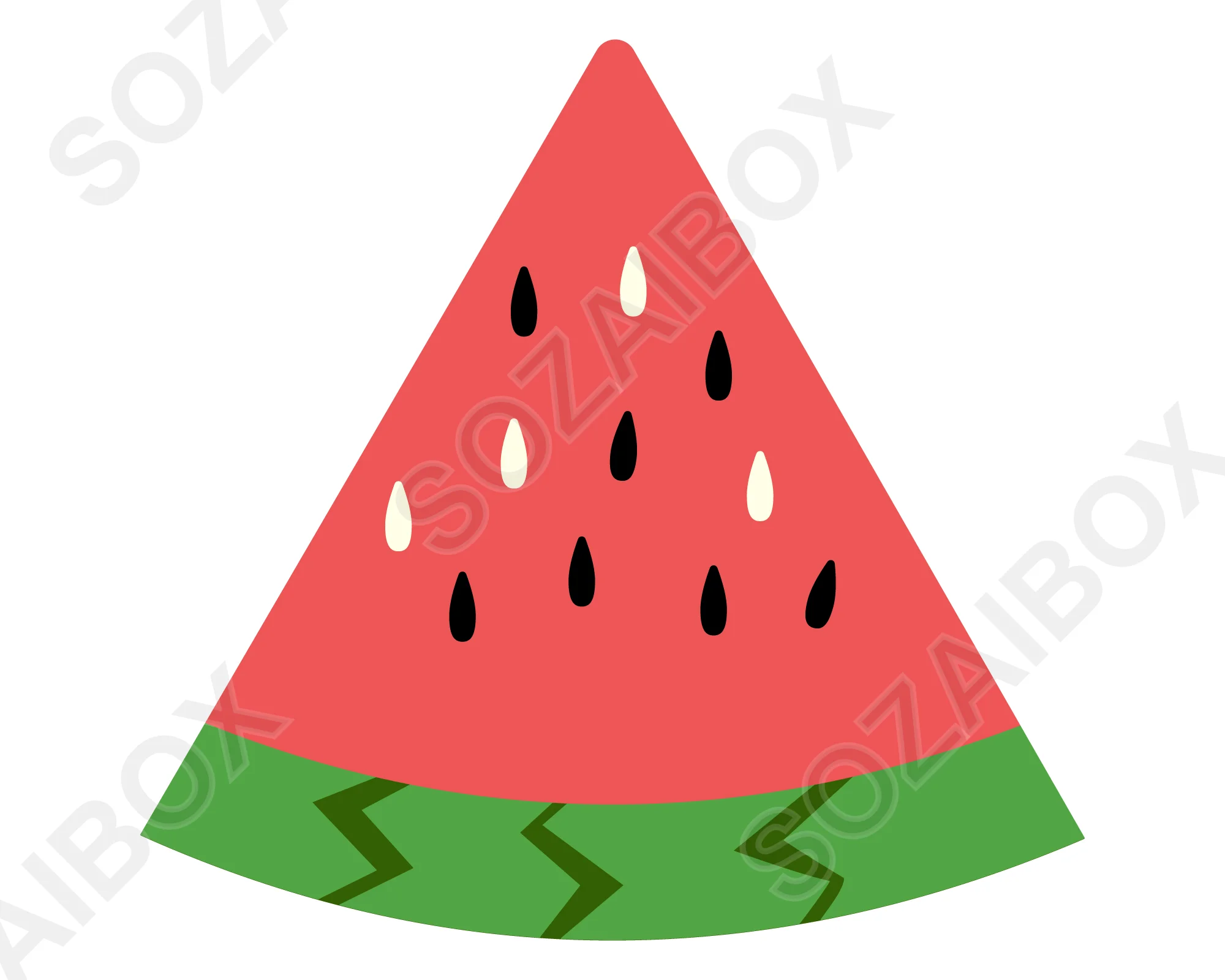 カットしたスイカのイラスト素材 赤色