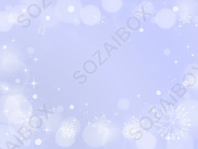 雪の結晶キラキラボケ背景素材｜ラベンダー