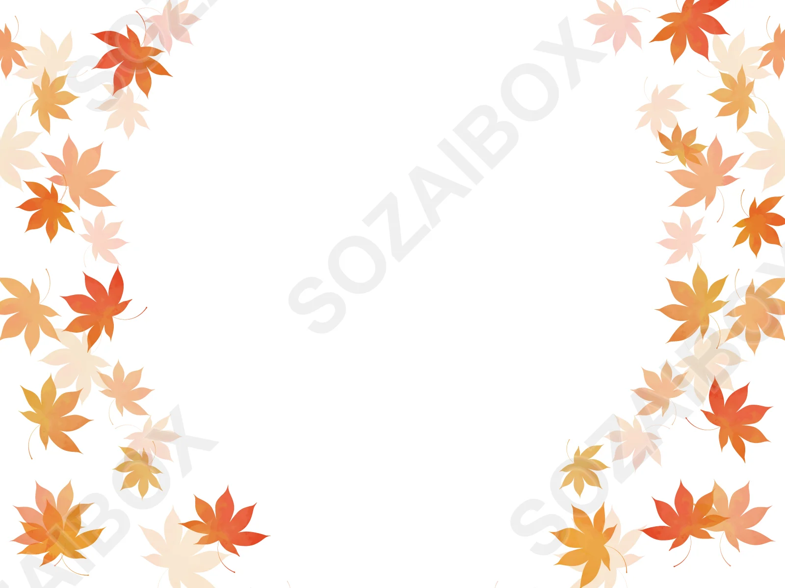 秋の素材 綺麗な紅葉のフレーム素材 4