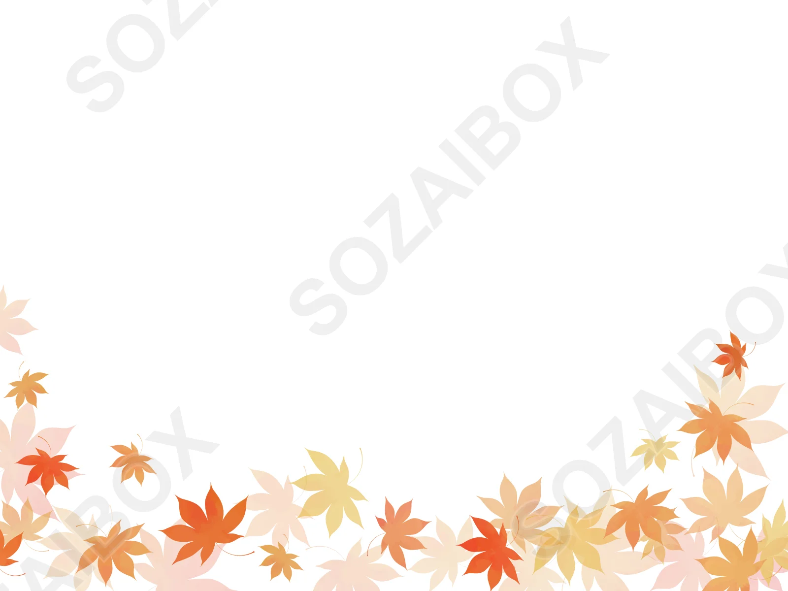 秋の素材 綺麗な紅葉のフレーム素材 14