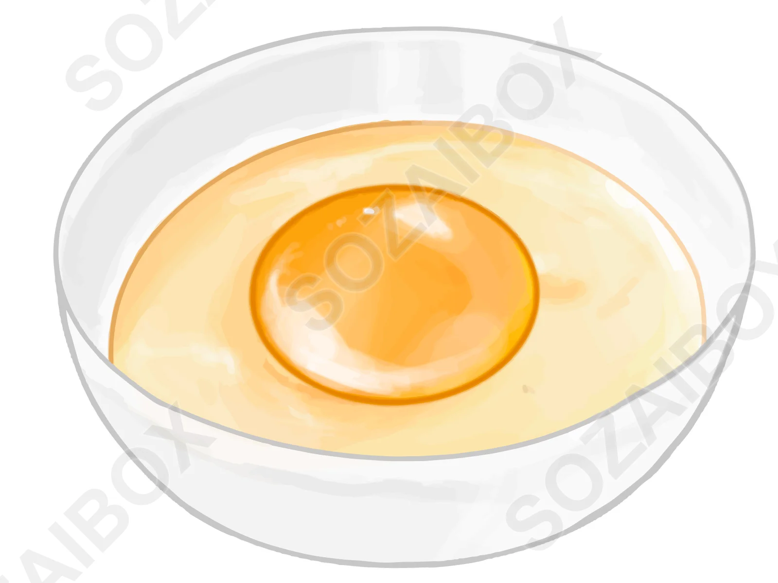 割り卵とボウルのイラスト素材/料理素材