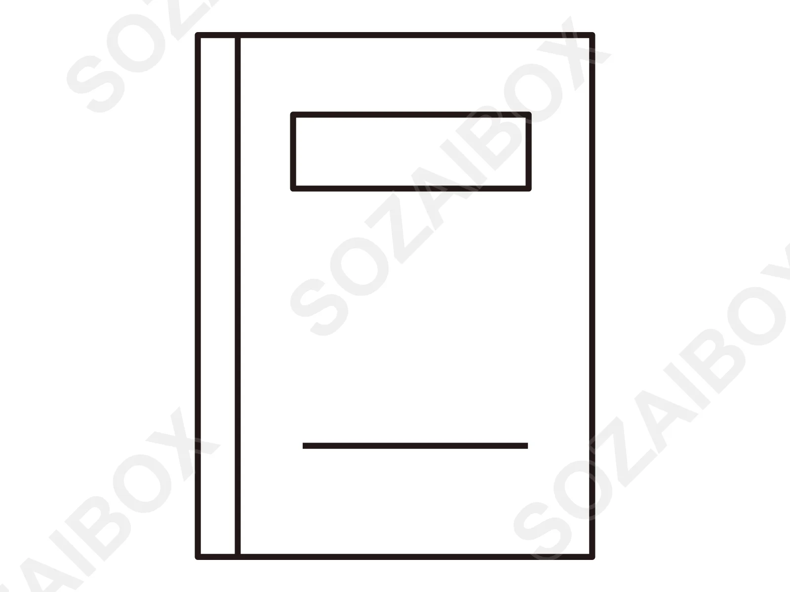 シンプルで使いやすいノートのイラスト素材 線画 1