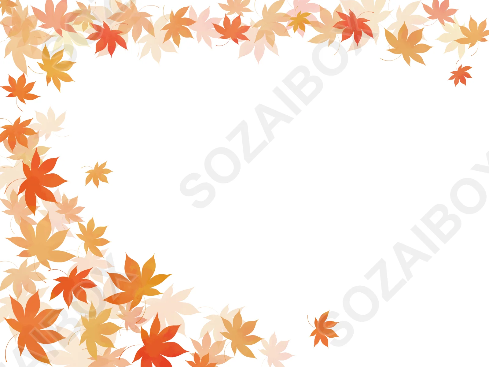 秋の素材 綺麗な紅葉のフレーム素材 7