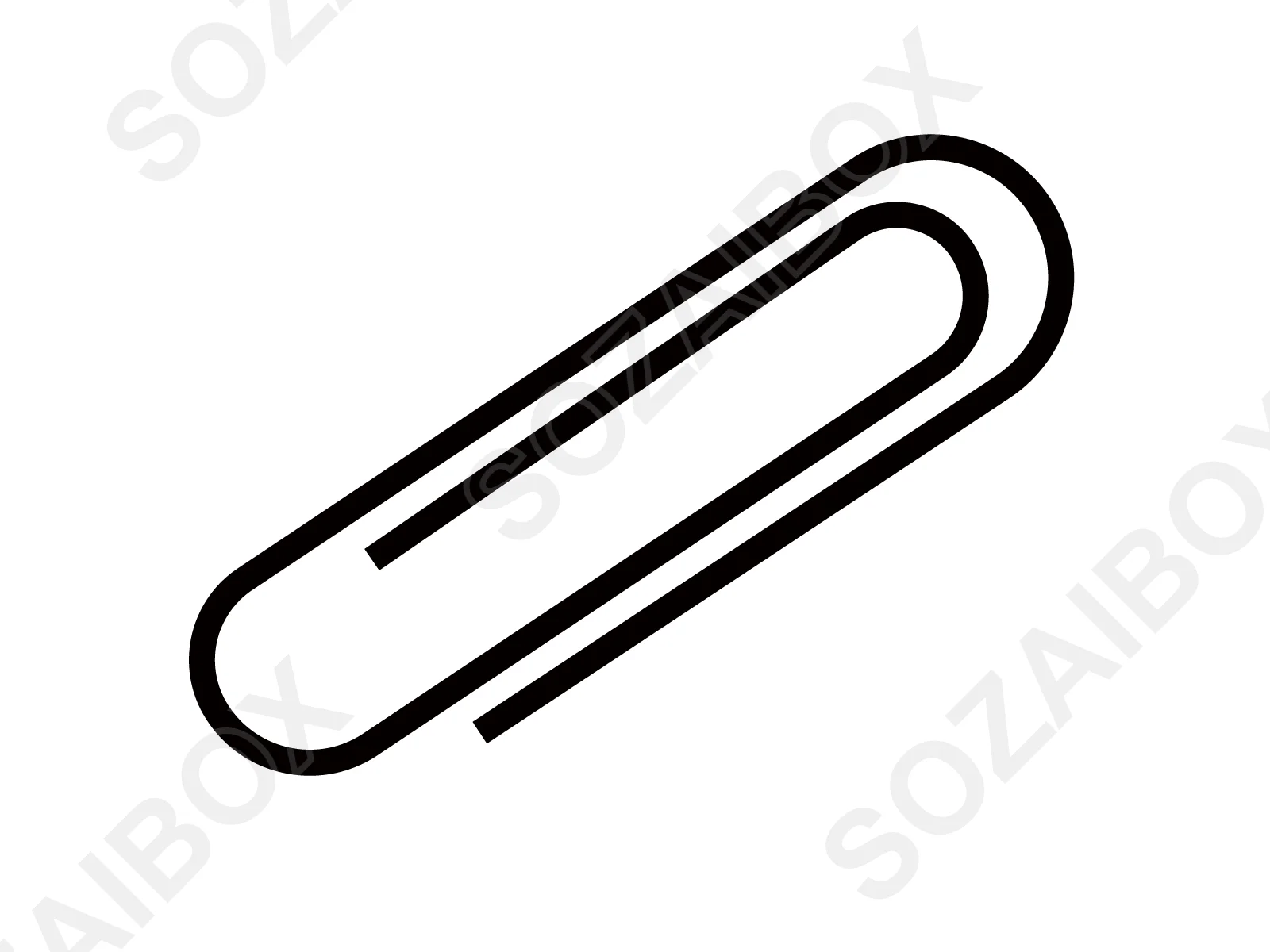 シンプルで使いやすいクリップのイラスト素材 線画