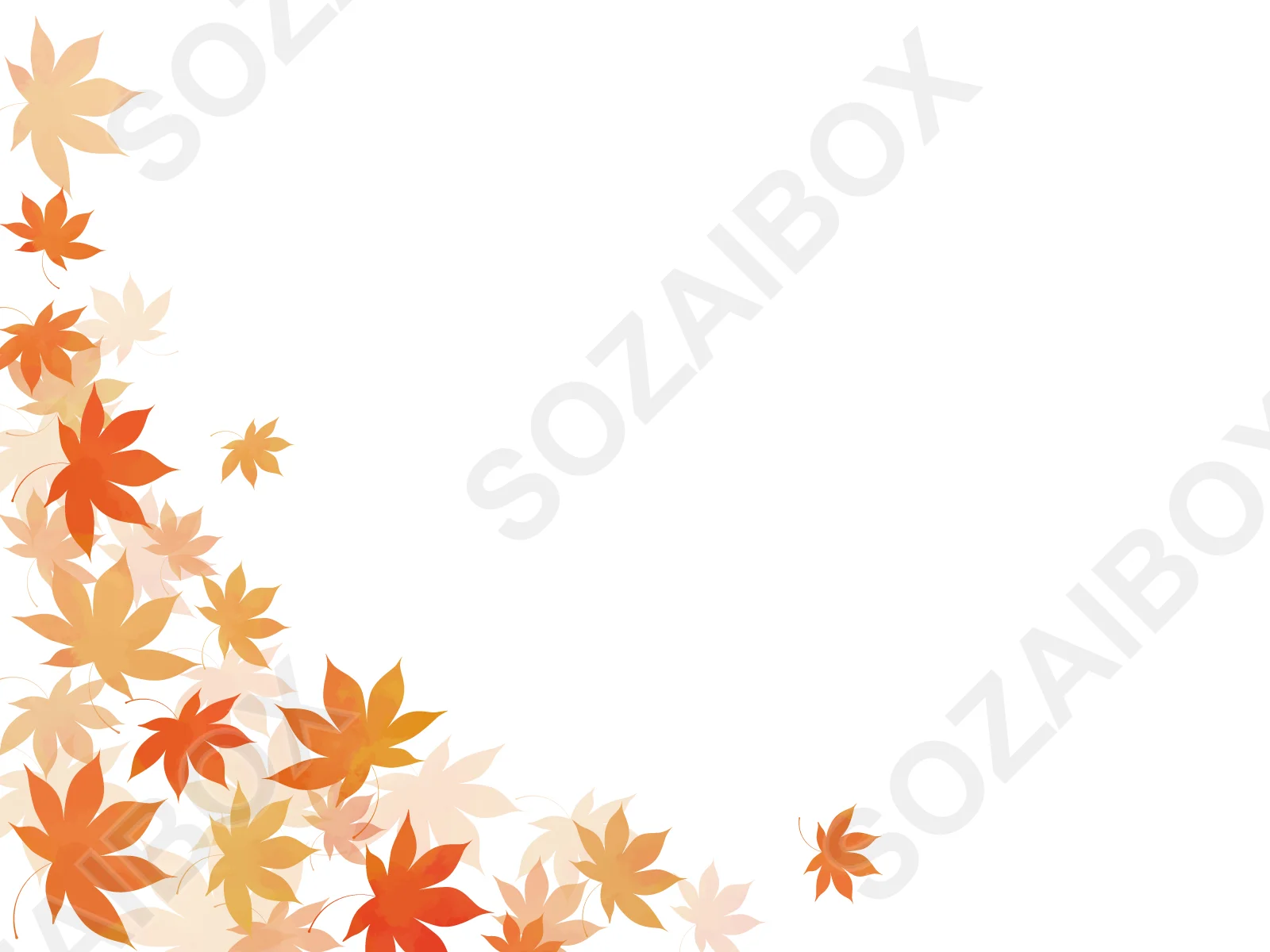 秋の素材 綺麗な紅葉のフレーム素材 8