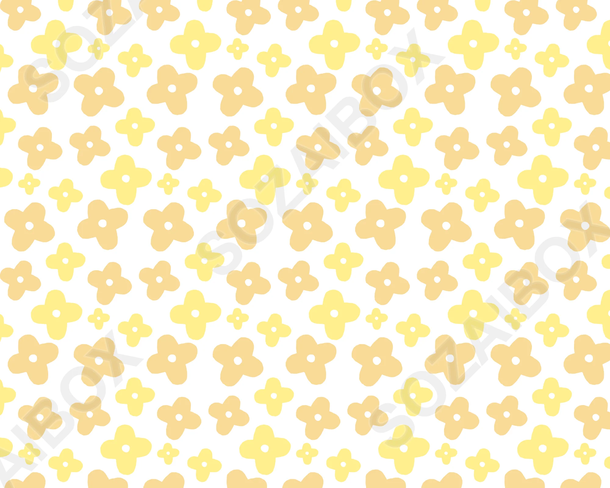 黄色の小花柄のかわいい背景素材