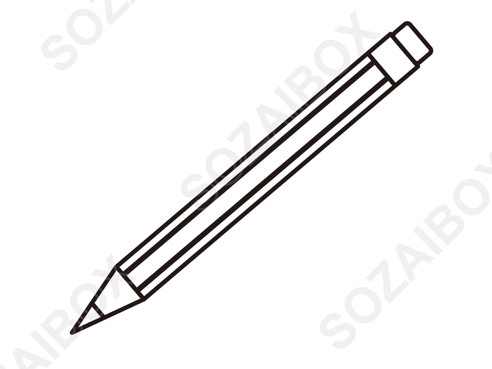 シンプルで使いやすい鉛筆のイラスト素材 線画 1