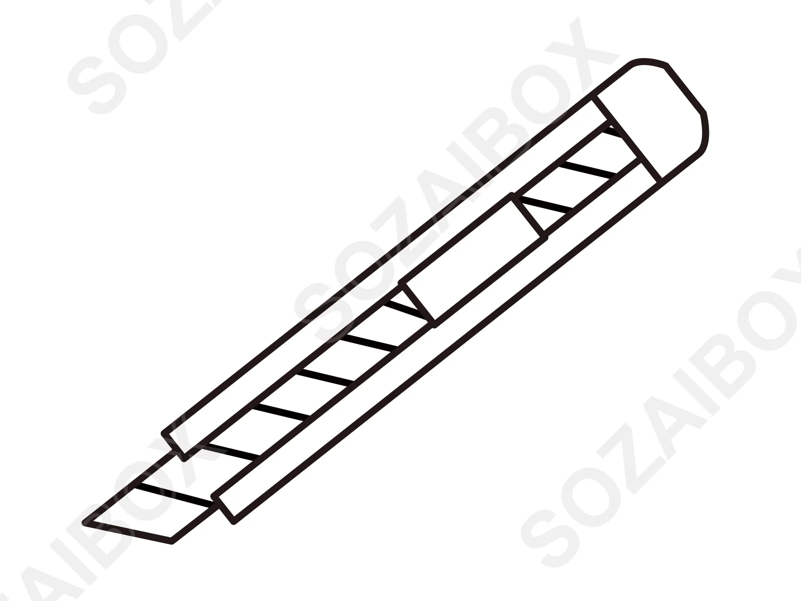 シンプルで使いやすいカッターのイラスト素材 線画