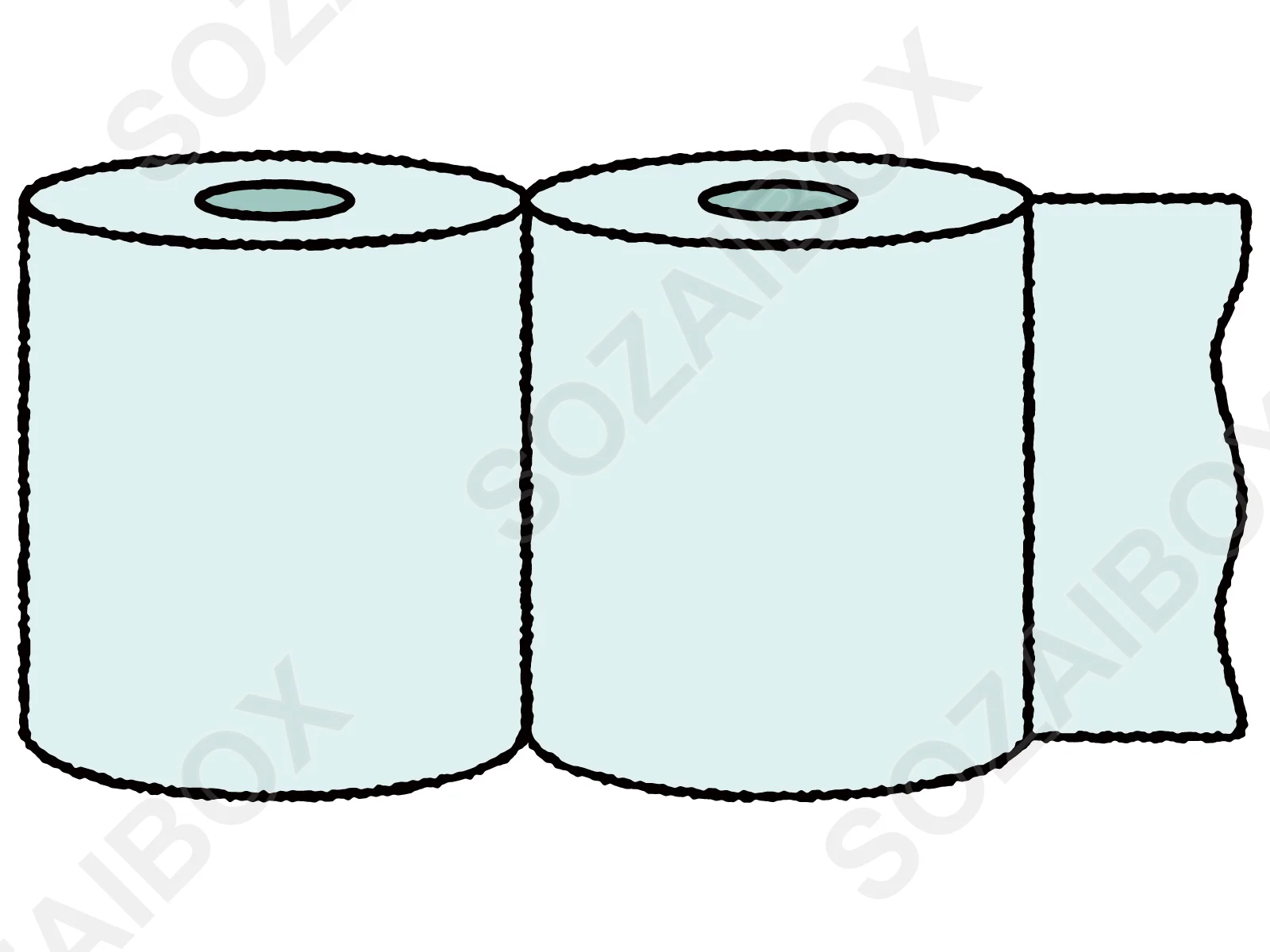 トイレットペーパーのイラスト素材 シンプル・日用品 3