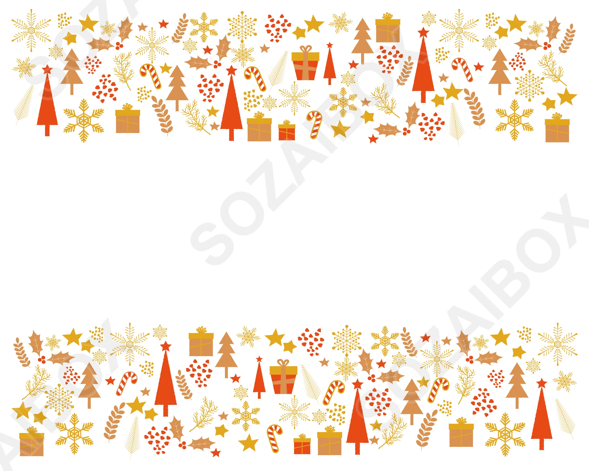 カラフルなクリスマスフレーム レッド