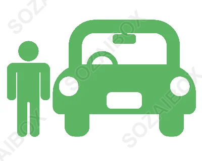 人物と車のアイコン素材