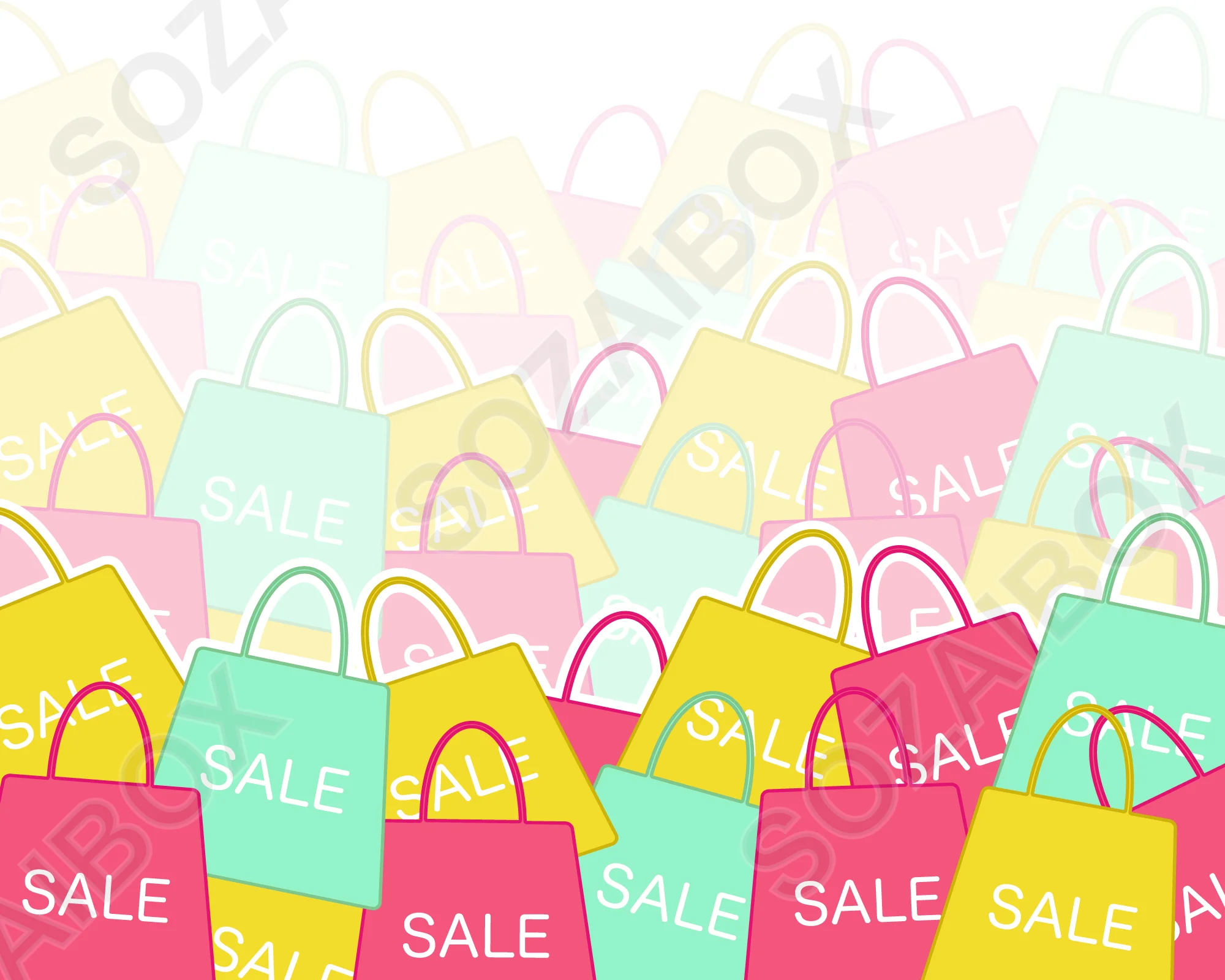 SALEショッピングバッグ背景素材|カラー2