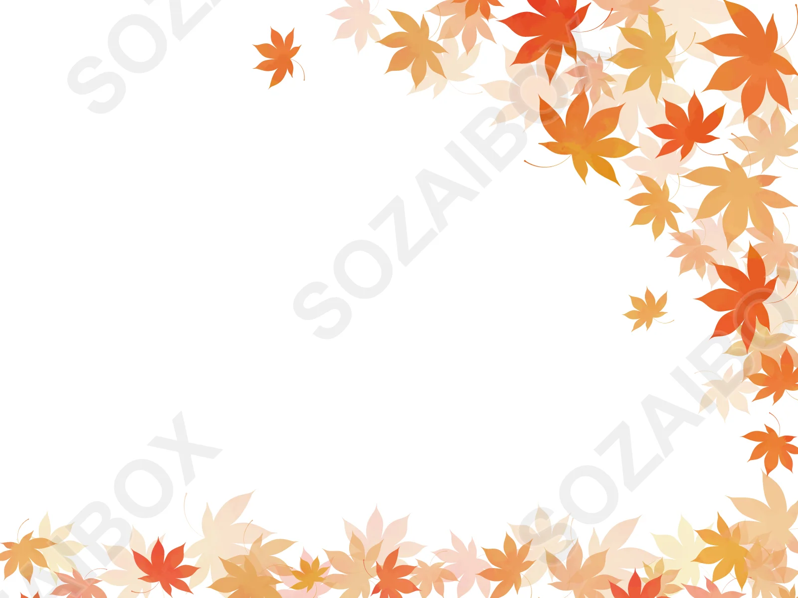秋の素材 綺麗な紅葉のフレーム素材 5