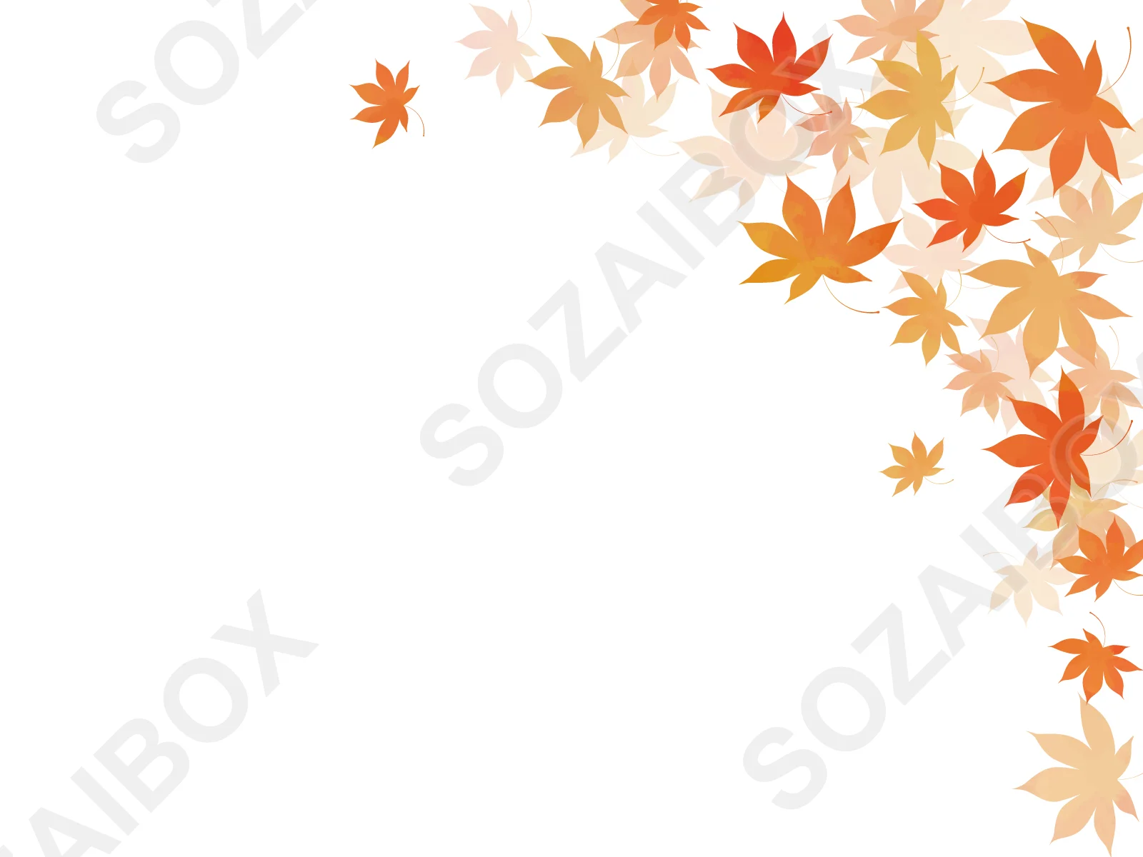 秋の素材 綺麗な紅葉のフレーム素材 11