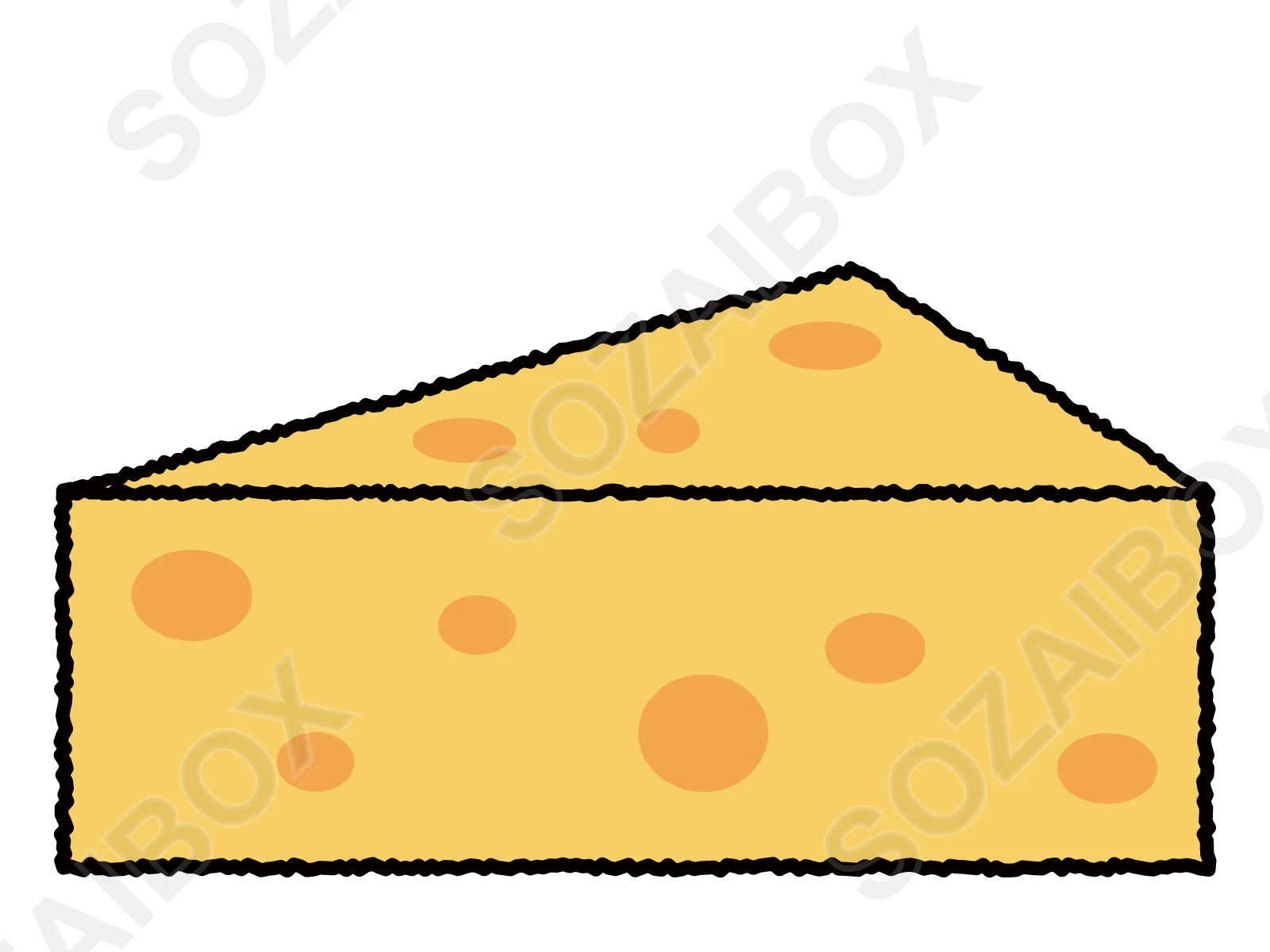 チーズのイラスト素材 三角カット・穴あき