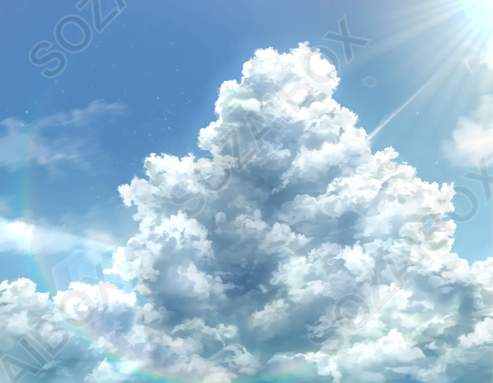 入道雲イラスト背景素材