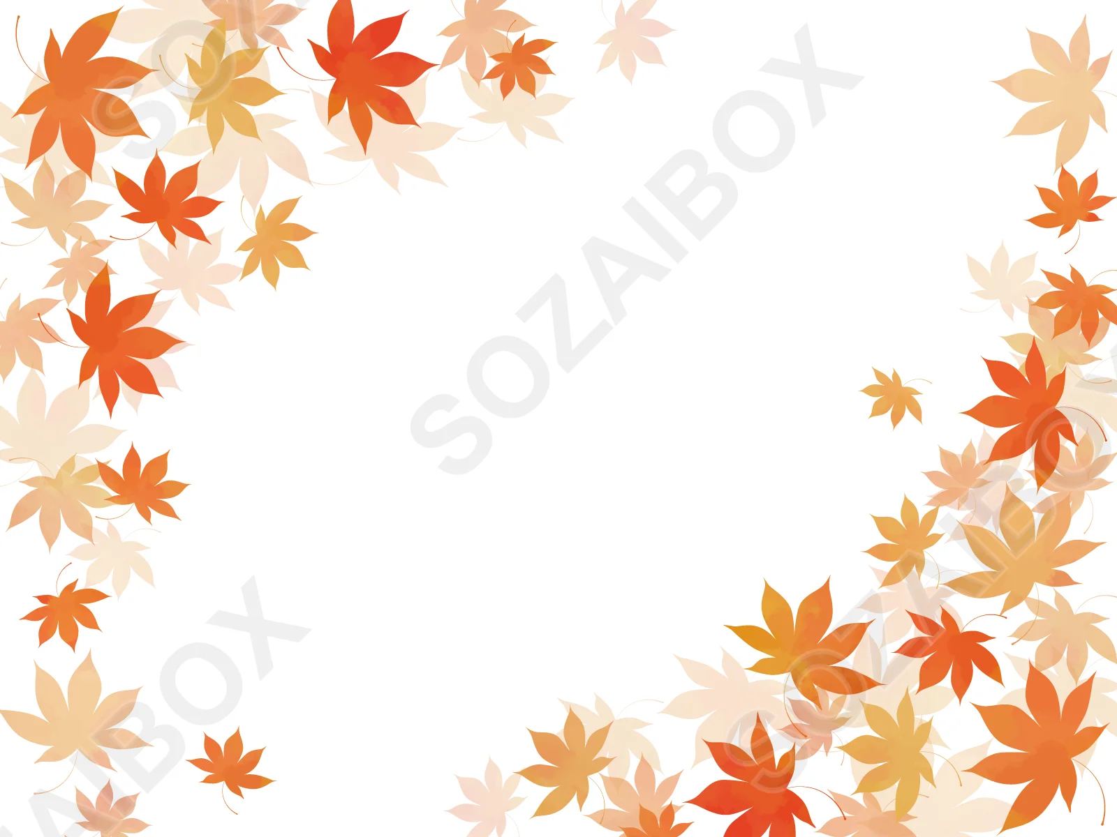 秋の素材 綺麗な紅葉のフレーム素材 9