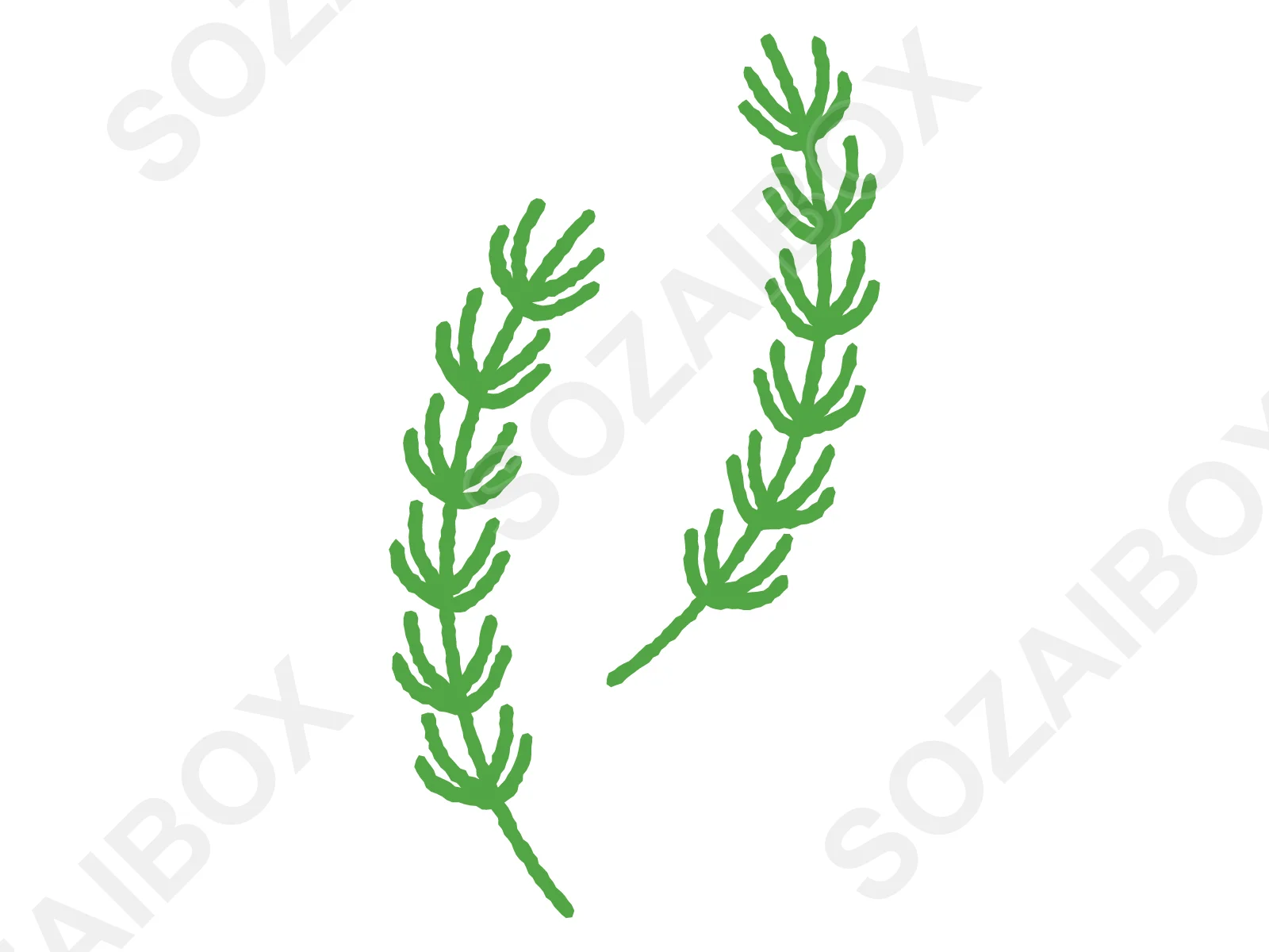 水草イラスト素材・2本セット/金魚鉢・水槽の水中植物