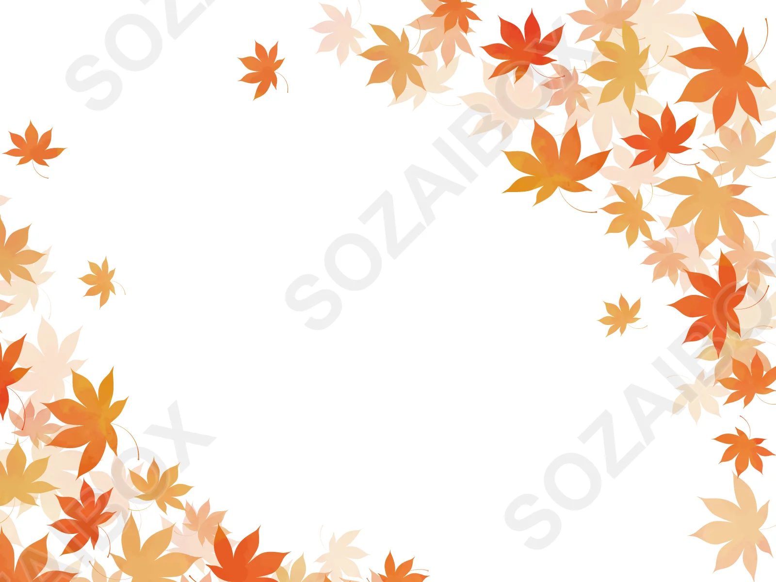 秋の素材 綺麗な紅葉のフレーム素材 12