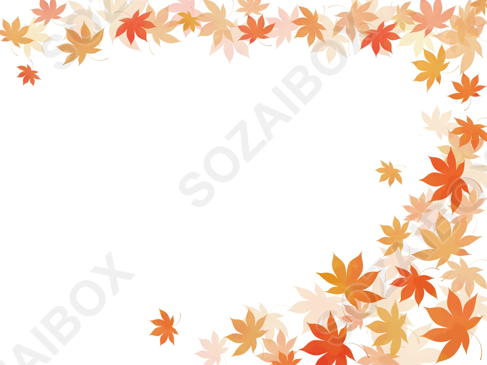 秋の素材 綺麗な紅葉のフレーム素材 6