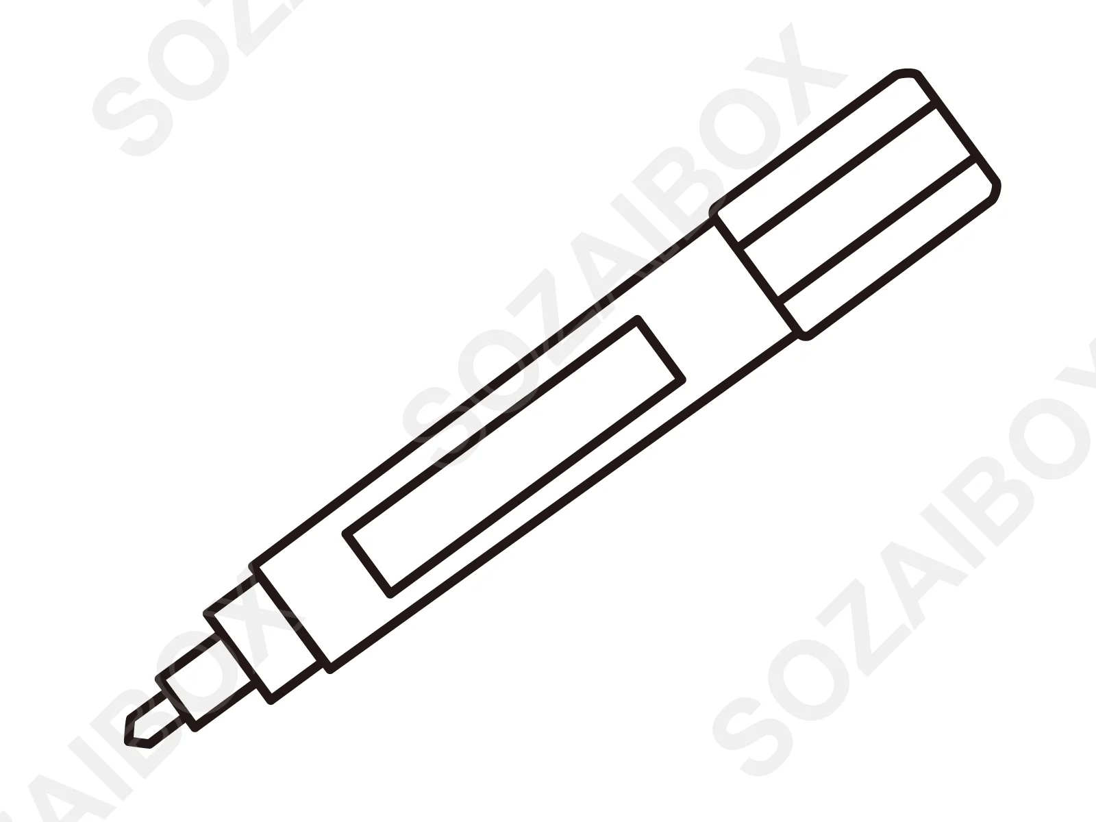 シンプルで使いやすいマーカーのイラスト素材 線画