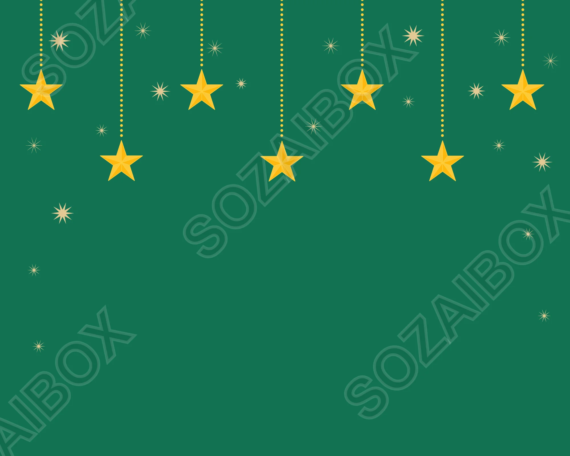 クリスマス星オーナメントの上部フレーム素材 緑