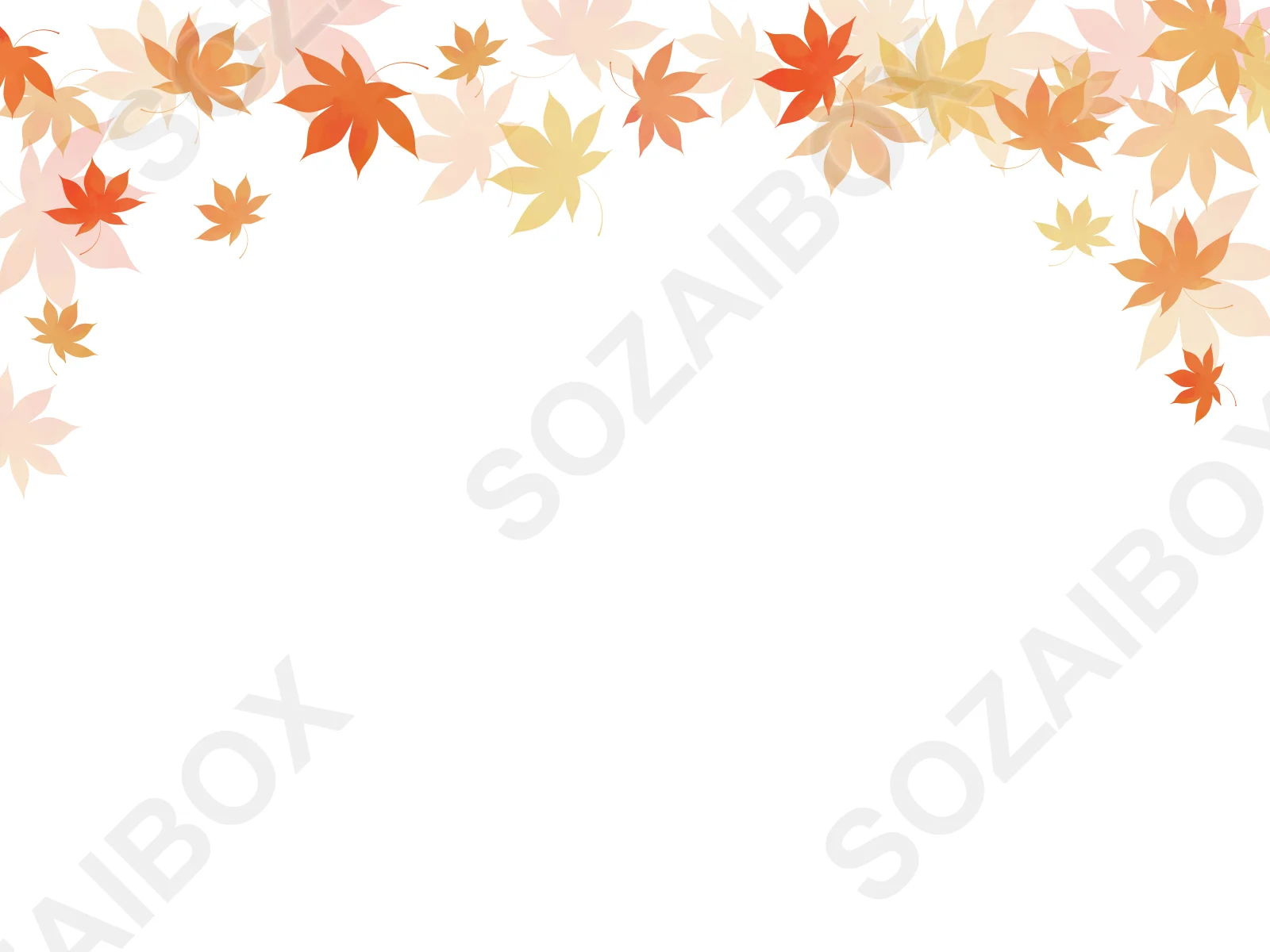 秋の素材 綺麗な紅葉のフレーム素材 13