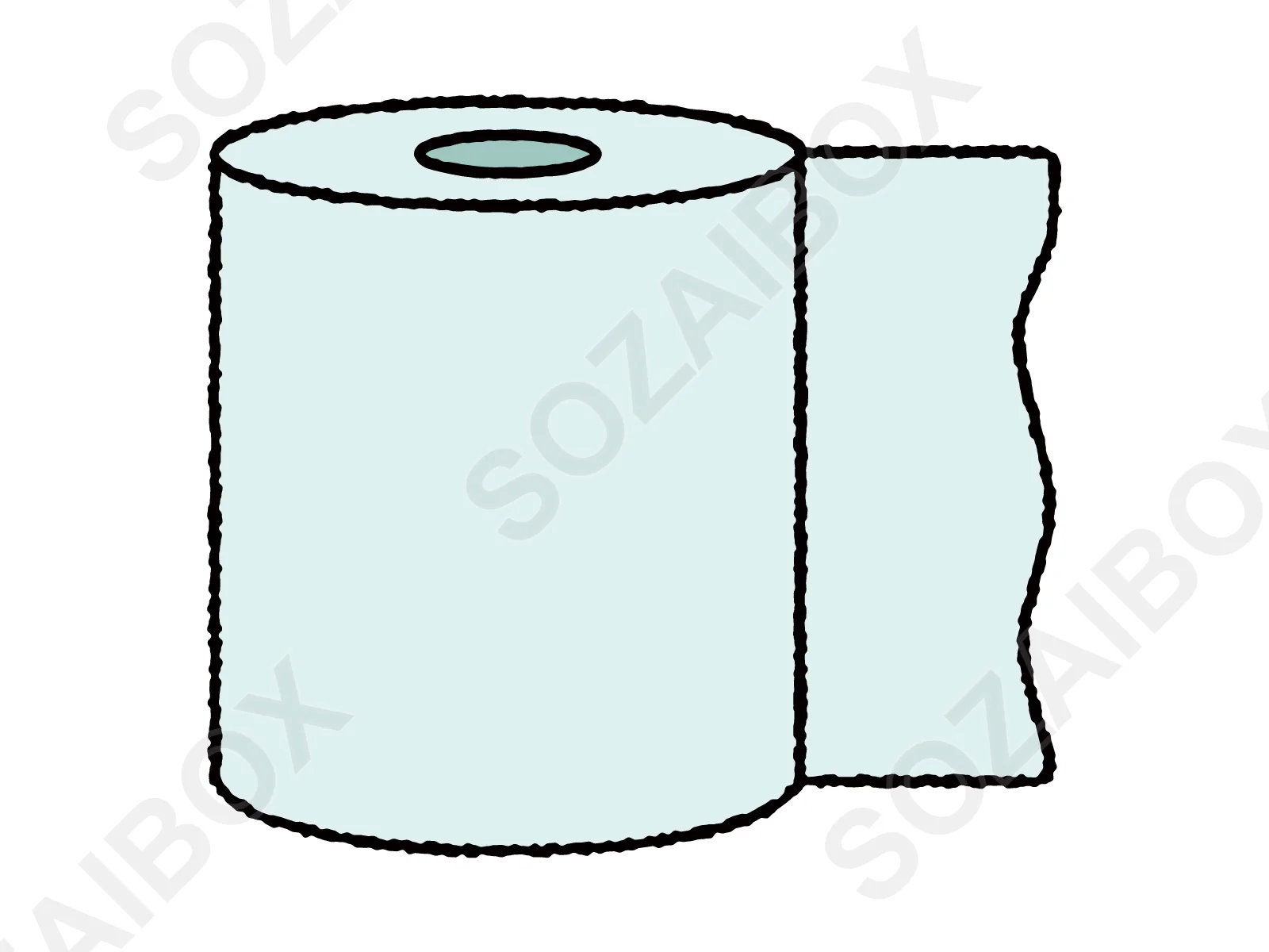 トイレットペーパーのイラスト素材 シンプル・日用品 1