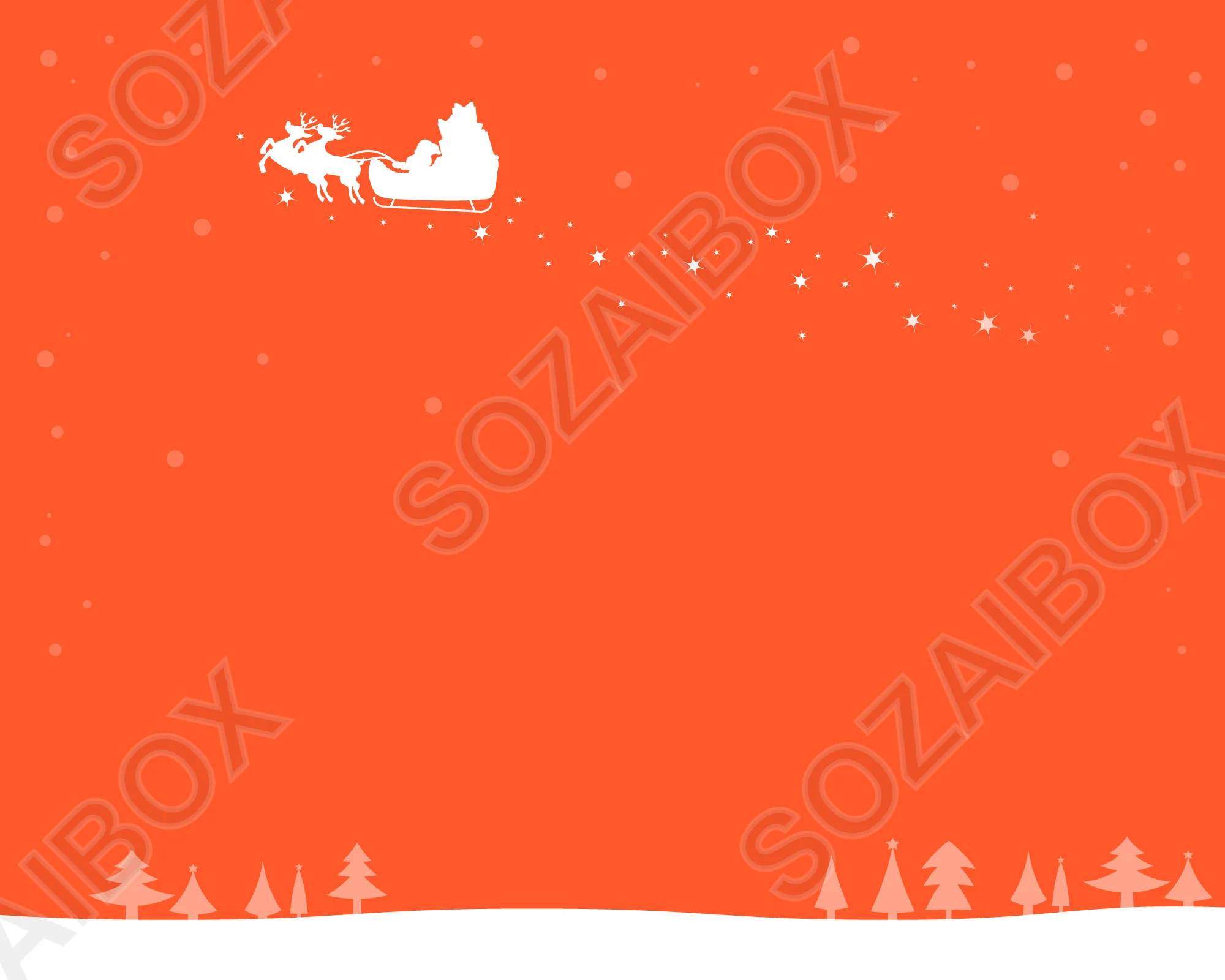 クリスマス背景素材|空飛ぶサンタ 赤
