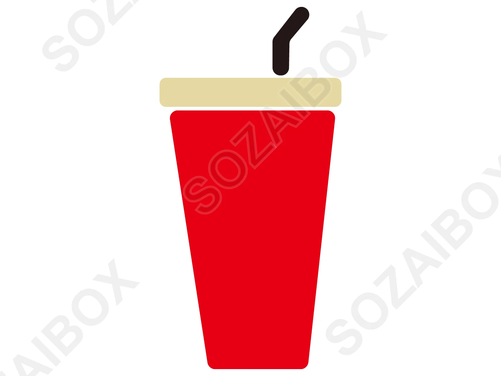 ドリンクカップのアイコン・ストロー付き カラー