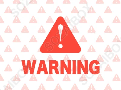 警告アイコンWARNINGマーク｜注意喚起シンプルデザイン素材　赤