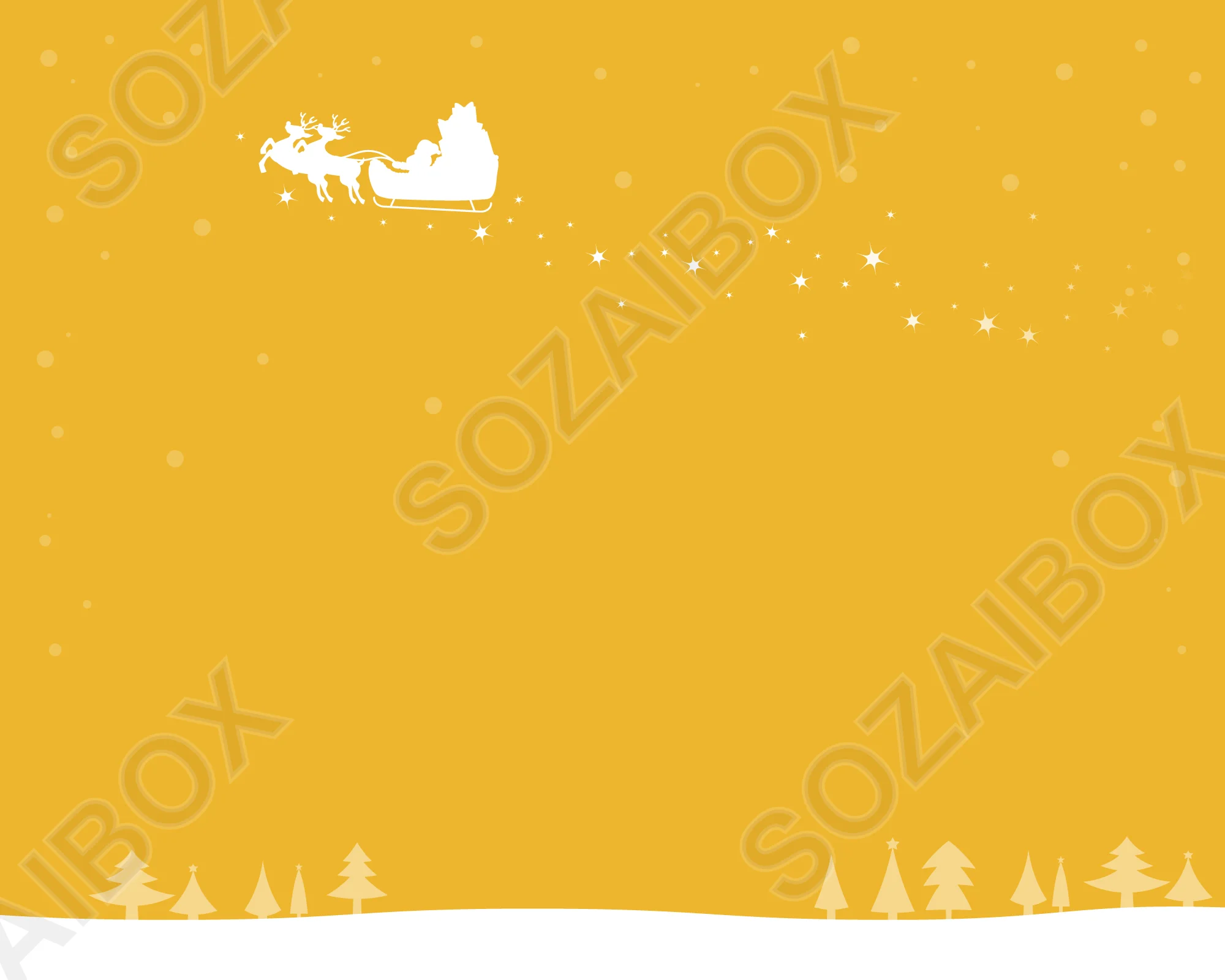 クリスマス背景素材|空飛ぶサンタ 黄