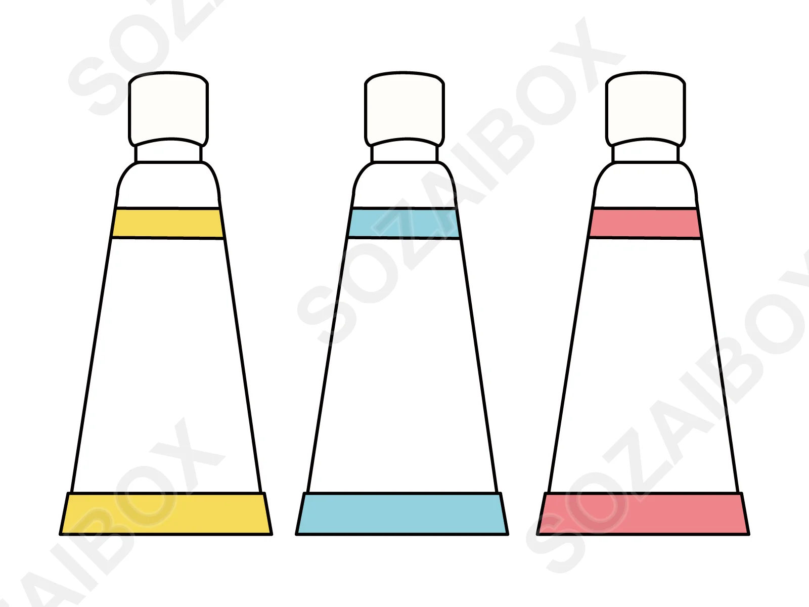 シンプルで使いやすい絵の具のイラスト素材