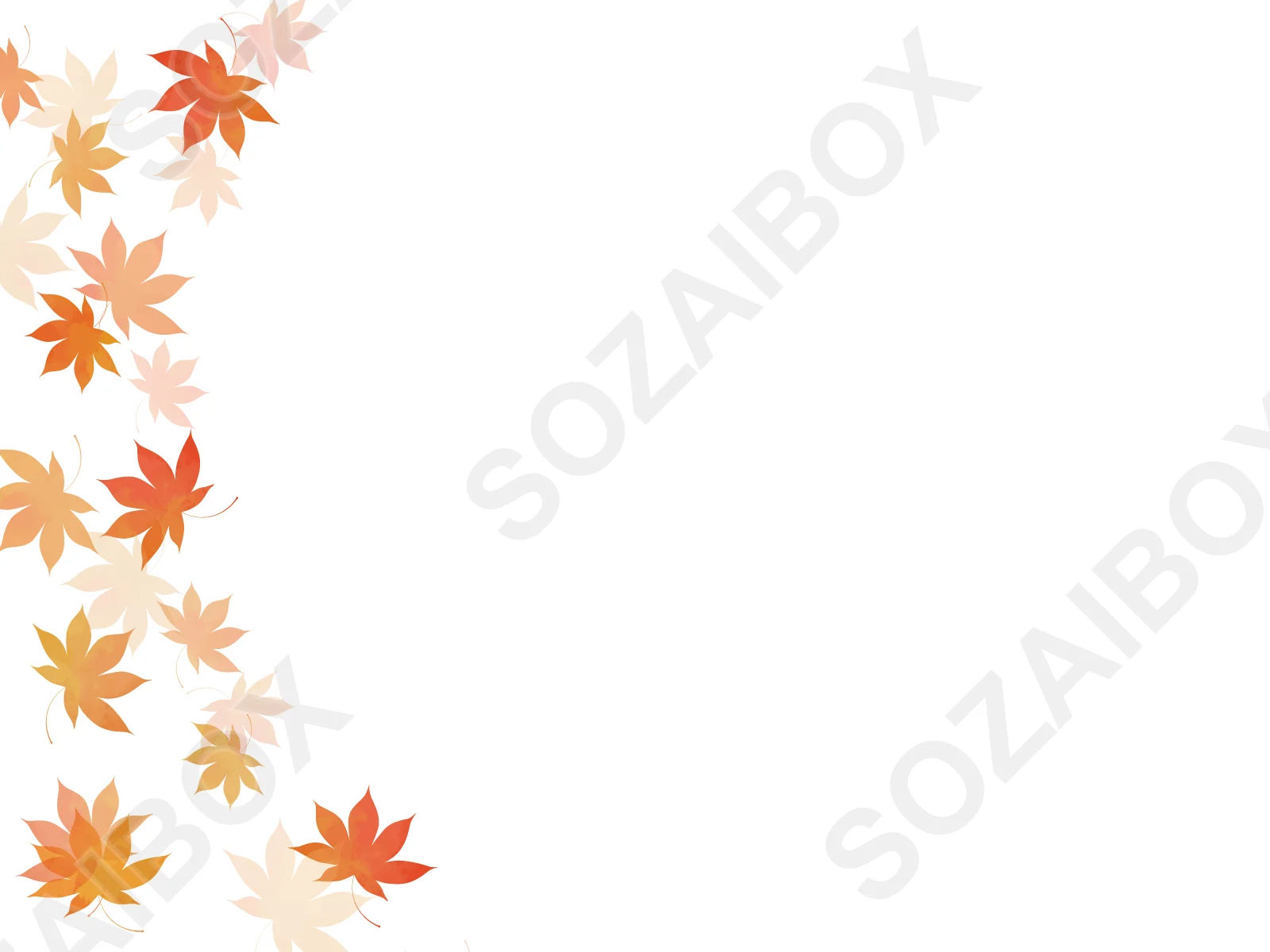 秋の素材 綺麗な紅葉のフレーム素材 3