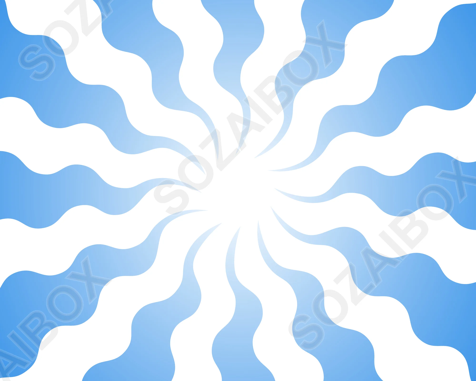 ウェーブ集中線背景イラスト(青・グラデ)