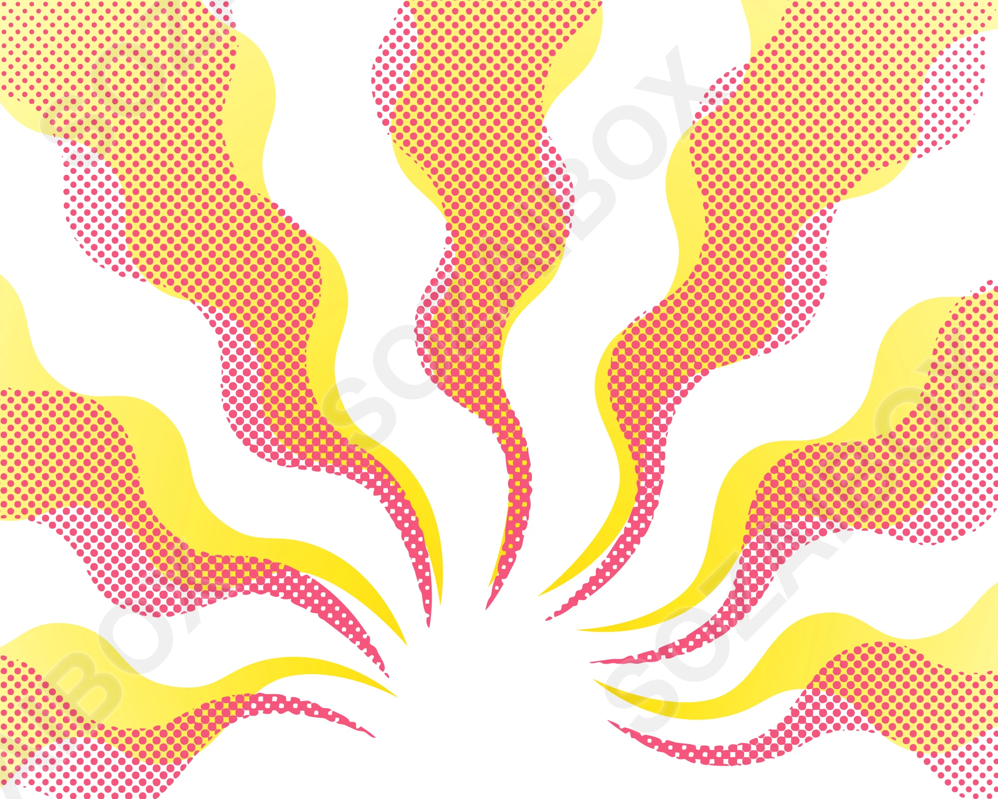 下放射ウェーブ集中線背景(黄×ピンク)